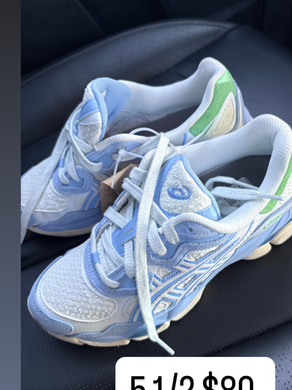 Asics Women's Light Blue, White & Green Running Sneakers